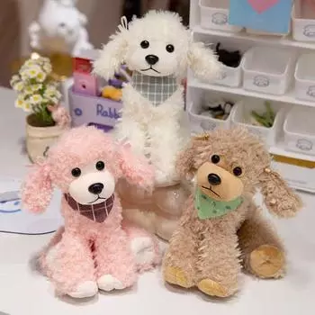 Милый мультяшный шарф для собаки, пудель, плюшевая игрушка, имитация собаки, мягкий наполнитель, кукла, игрушка, детский праздничный подарок