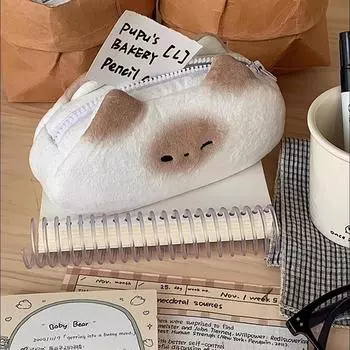 Милый мультяшный сиамский кот PuPu, плюшевая сумка для ручек, большая емкость, Kawaii, пенал для мальчиков и девочек, канцелярские принадлежности, школьные принадлежности