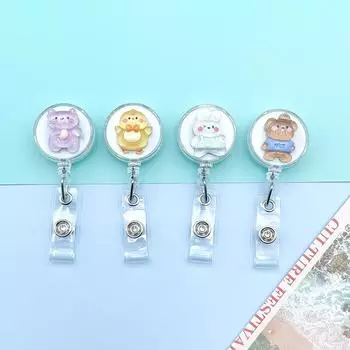 Милый мультяшный смоляной кристалл выдвижной значок катушка для удостоверения личности ремешок для имени держатель для карты катушки брелок держатель для карты аксессуары