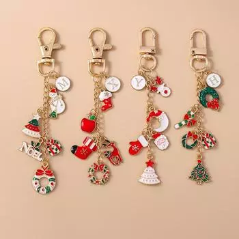 Милый мультяшный снеговик Санта-Клаус брелок рождественский брелок для ключей для женщин девочек сумочки подвески украшения сумки аксессуары подарки A8