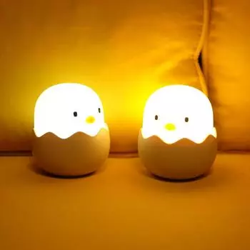 Милый мультяшный стакан с яйцом и цыпленком, сенсорный светодиодный ночник для детской комнаты white light