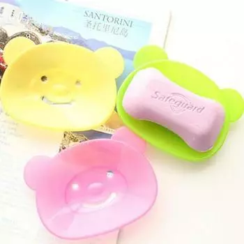 Милый мультяшный стеллаж для хранения мыла в ванной комнате в форме медведя, модные многофункциональные аксессуары Random Color