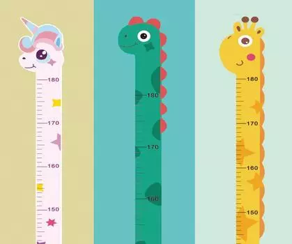 Милый мультяшный стикер высоты единорога динозавра жирафа настенная линейка для измерения высоты наклейки для детской комнаты декор детского сада
