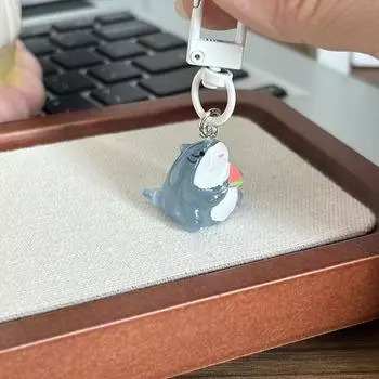 Милый мультяшный светящийся брелок в виде акулы, животного океана, подвеска для рюкзака, аксессуары для украшения, подарки