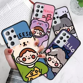 Милый мультяшный сыр Персик Телефон Девушка Свинья Мальчик Мягкий силиконовый чехол Redmi 10