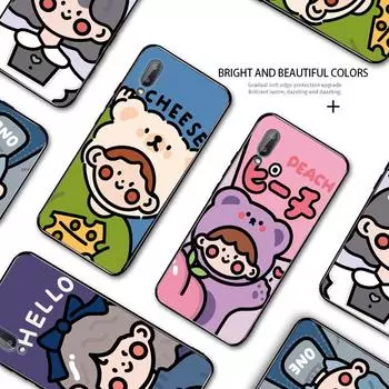 Милый мультяшный сыр Персик Телефон Девушка Свинья Мальчик Мягкий силиконовый чехол Samsung A01