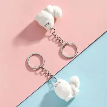 Милый мультяшный трехмерный брелок в виде щенка-кролика, брелок для ключей, новинка, креативный рюкзак, украшения, аксессуары, подарки