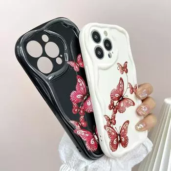 Милый мультяшный узор, кремовая текстура, мягкий силиконовый чехол с волнистыми краями, чехол для телефона для Huawei Honor Infinix Tecno iPhone Honor 20 белый