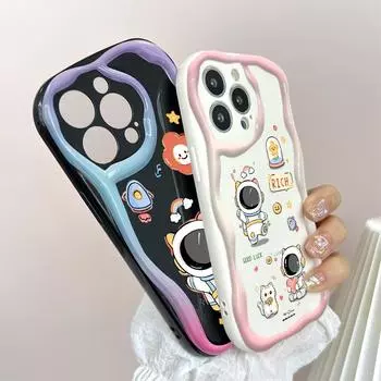 Милый мультяшный узор, кремовая текстура, мягкий силиконовый чехол с волнистыми краями, чехол для телефона для Huawei Honor Infinix Tecno iPhone Honor 20 белый