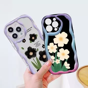 Милый мультяшный узор, кремовая текстура, мягкий силиконовый чехол с волнистыми краями, чехол для телефона Samsung Samsung A02 белый