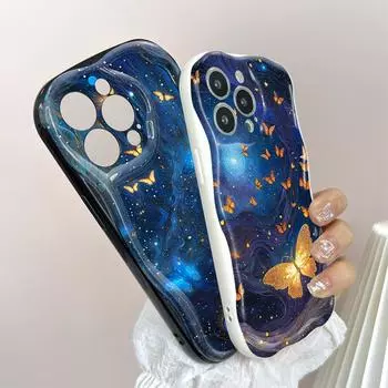 Милый мультяшный узор, кремовая текстура, мягкий силиконовый чехол с волнистыми краями, чехол для телефона для Huawei Honor Infinix Tecno iPhone Tecno Camon 30 5G белый