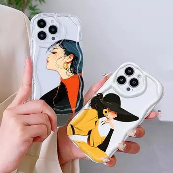 Милый мультяшный узор, кремовая текстура, мягкий силиконовый чехол с волнистыми краями, чехол для телефона Xiaomi Redmi Redmi 12C прозрачный