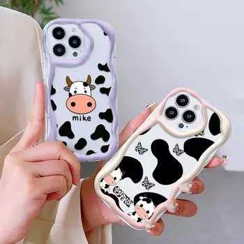 Милый мультяшный узор, кремовая текстура, мягкий силиконовый чехол с волнистыми краями, чехол для телефона Xiaomi Redmi Redmi 10 белый