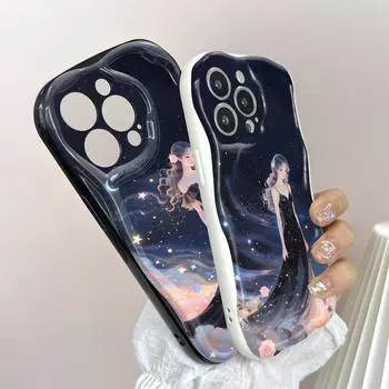 Милый мультяшный узор, кремовая текстура, мягкий силиконовый чехол с волнистыми краями, чехол для телефона для Huawei Honor Infinix Tecno iPhone Infinix Note 40 Pro 5G прозрачный