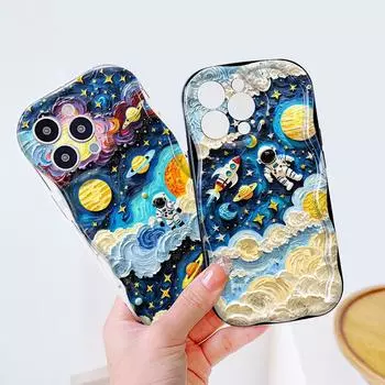 Милый мультяшный узор, кремовая текстура, мягкий силиконовый чехол с волнистыми краями, чехол для телефона Samsung Samsung A30 чёрный