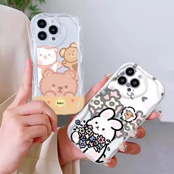 Милый мультяшный узор, кремовая текстура, мягкий силиконовый чехол с волнистыми краями, чехол для телефона Xiaomi Redmi Redmi 13C 5G прозрачный