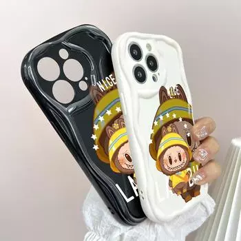 Милый мультяшный узор, кремовая текстура, мягкий силиконовый чехол с волнистыми краями, чехол для телефона для Huawei Honor Infinix Tecno iPhone Huawei Nova 7 5G чёрный