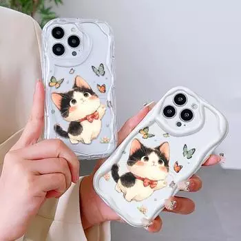 Милый мультяшный узор, кремовая текстура, мягкий силиконовый чехол с волнистыми краями, чехол для телефона Xiaomi Redmi Redmi Note 11S прозрачный