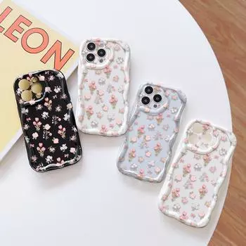 Милый мультяшный узор, кремовая текстура, мягкий силиконовый чехол с волнистыми краями, чехол для телефона для OPPO Reno Realme OPPO A11S чёрный