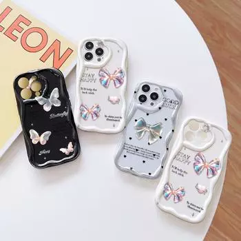 Милый мультяшный узор, кремовая текстура, мягкий силиконовый чехол с волнистыми краями, чехол для телефона для OPPO Reno Realme Realme 12 Pro+ 5G чёрный