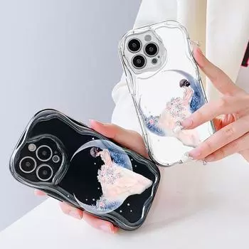 Милый мультяшный узор, кремовая текстура, мягкий силиконовый чехол с волнистыми краями, чехол для телефона для Vivo Vivo Y33T чёрный