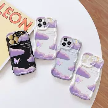 Милый мультяшный узор, кремовая текстура, мягкий силиконовый чехол с волнистыми краями, чехол для телефона для OPPO Reno Realme Realme 5S белый