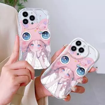 Милый мультяшный узор, кремовая текстура, мягкий силиконовый чехол с волнистыми краями, чехол для телефона Xiaomi Redmi Redmi 10C чёрный