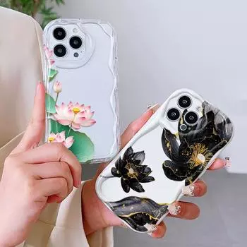 Милый мультяшный узор, кремовая текстура, мягкий силиконовый чехол с волнистыми краями, чехол для телефона Xiaomi Redmi Redmi Note 12R 5G чёрный