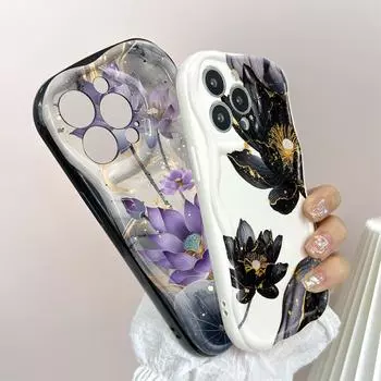 Милый мультяшный узор, кремовая текстура, мягкий силиконовый чехол с волнистыми краями, чехол для телефона для Huawei Honor Infinix Tecno iPhone Honor 90 5G белый