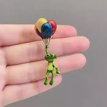 Милый мультяшный воздушный шар подвеска металлический значок сплав масляная капля ювелирные изделия шар лягушка брошь прилив личность булавка анти-го