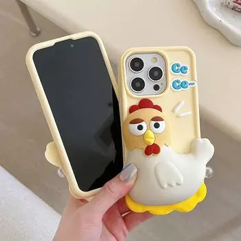 Милый мультяшный забавный несущий яйца цыпленок мягкий силиконовый креативный чехол для телефона iPhone 13 12 14 15 Pro Max 11 противоударный задний чехол For iPhone 15