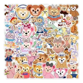 Милый набор наклеек Duffy, 50 шт., водонепроницаемые наклейки Duffy Seal Pack, фирменный чемодан для наклеек, подходит для автомобилей, мотоциклов, шлемов, скейтбордов,