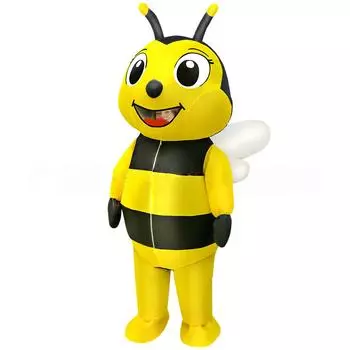 Милый надувной костюм пчелы, взрослый 150-190cm жёлтый