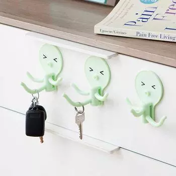 Милый настенный крючок для кухни, ванной, дверной крючок без гвоздей, вешалка для ключей, шарфов, органайзеров розовый