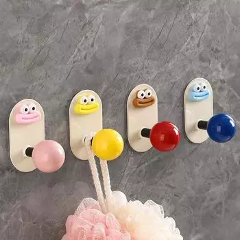 Милый настенный крючок, красочный шарик, сосиска, рот, креативный, забавный, клейкий крючок, без дырокола, многоцелевое крепление для хранения полотенец красный