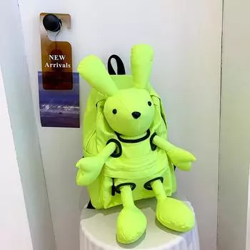 Милый нейлоновый студенческий рюкзак Bunny - повседневная мода 2024 года розовый