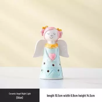 Милый ночник-ангел, керамическое украшение - подарок на день рождения для девочек и лучшей подруги Pink Heart Angel Night Light