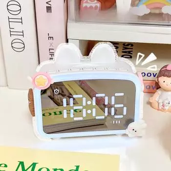 Милый ночник-будильник студенческие перезаряжаемые часы многофункциональные настольные маленькие беспроводные Bluetooth-динамики белый