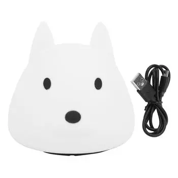 Милый ночник собака животное силиконовая лампа красочный градиент окружающее освещение для спальни