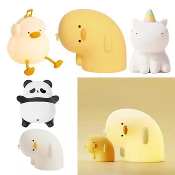 Милый ночник USB перезаряжаемый 3 яркости регулируемый мультяшный сенсорный ночник светодиодный ночник для детей подарок детям