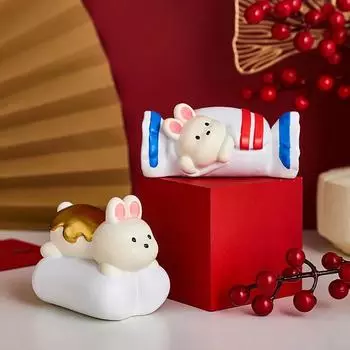 Милый новогодний кролик-пельмень, украшение для офиса, домашняя гостиная, тумба под телевизор, винный шкаф, безделушки