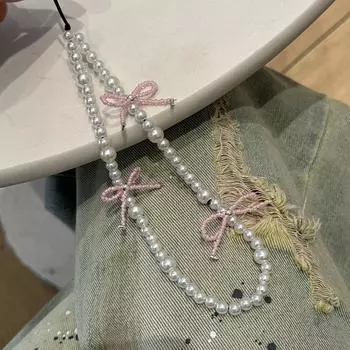 Милый Очаровательный Бантик Телефонная Цепочка Для Женщин Девочек Телефон Ювелирные Изделия Ремешок Бисерный Шнурок Подвесной Шнур Аксессуары Ccd Камера Подвеска