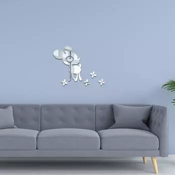 Милый олень, украшение для детской комнаты, акриловые зеркальные настенные наклейки, самоклеящиеся настенные наклейки для гостиной, чтобы скрыть уродство