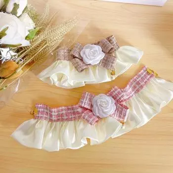 Милый ошейник для кошки, клетчатый нагрудник для щенка, подарок для питомца, шейный платок для собаки, шарф для питомца, аксессуары M-Style 1 Black