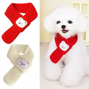 милый открытый шейный платок для собак, теплый шарф, нагрудник для домашних животных, аксессуары для собак, шарф для домашних животных красный