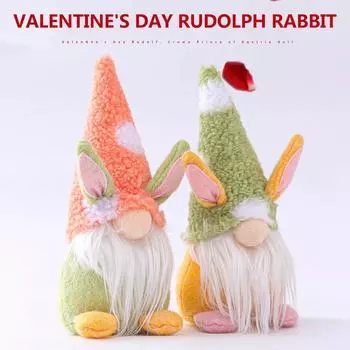 Милый пасхальный безликий гном-кролик, кукла, украшение для дома, весенний подвесной кролик, декор для вечеринки, украшения, детские подарки жёлтый