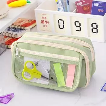 Милый пенал большой вместимости, сумка для карандашей большой вместимости, сумка для хранения канцелярских принадлежностей для школьников, школьные принадлежности, школьные канцелярские принадлежности чёрный