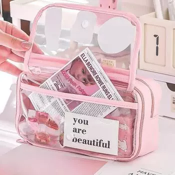 Милый пенал для девочек, стильный, большой емкости, школьный чехол для детей, тканевый, на молнии, кавайный, школьные принадлежности для детей