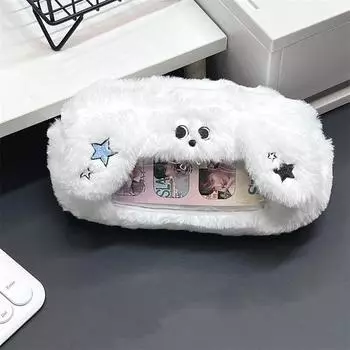 Милый пенал для собак и кошек, удобная прозрачная сумка для ручек с окном, школьные принадлежности