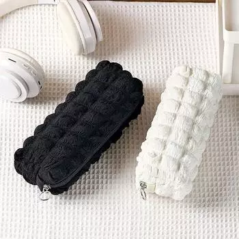 Милый пенал Puffs сумка для девочек и мальчиков Kawaii канцелярская сумка для ручек коробка большой емкости для школьников принадлежности для возвращения в школу чёрный